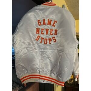 Hennessy & Daomey NWT White Satin "Game Never Stops" Jacket Men's Size XL